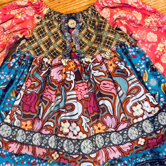 Pish Posh Girls Mixed Print Long Sleeve Cotton Dress Size 4T Matilda Jane Style - Picture 9 of 14